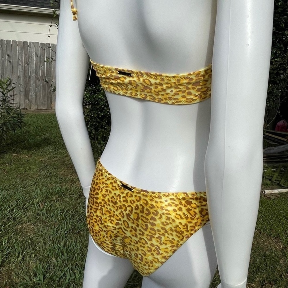 💋NWT KENDALL & Kylie Double Gather Spotted Print Knot Detail Bikini 2 Piece Set - Picture 8 of 12